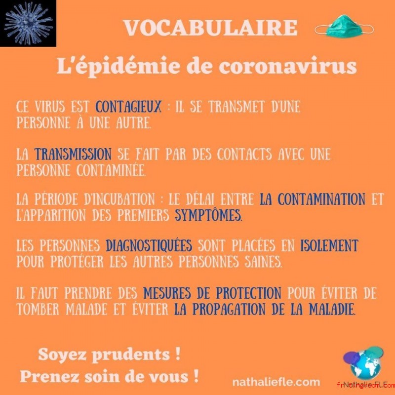 Vocabulaire-L'épidé,ie de coronavirus