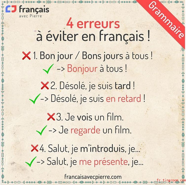 4 erreurs à éviter en français
