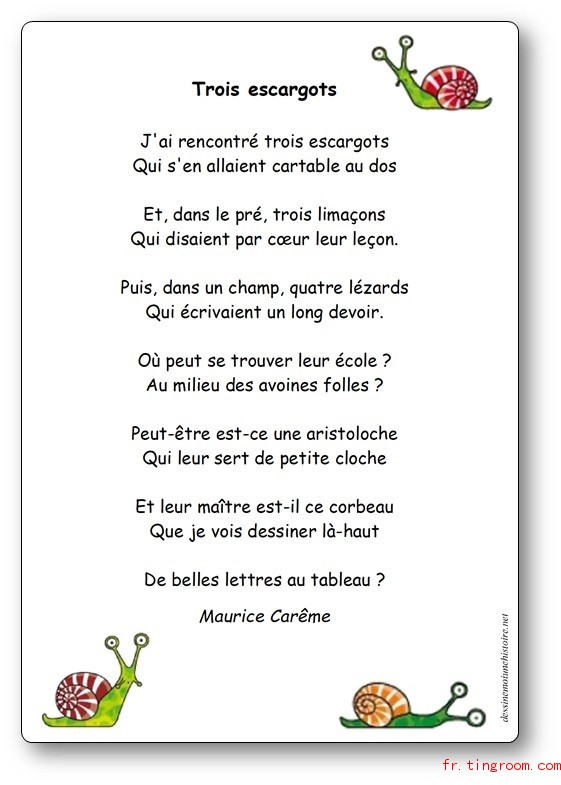 Poesie-Trois-escargots-Maurice-Careme