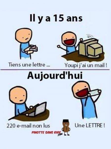 une lettre et un e-mail