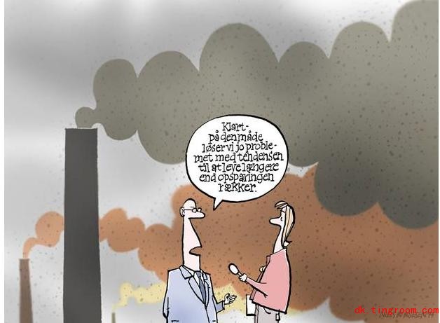 丹麦语每日一漫画:养老基金投资破坏环境