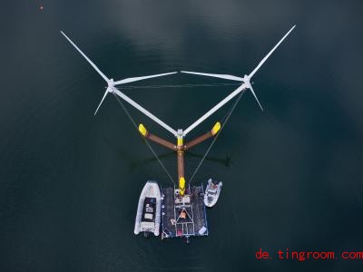  Die Windräder werden auf dem See getestet. Foto: Jan Oelker/EnBW/aerodyn/dpa 