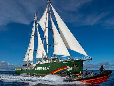  Dieses Schiff ist heute für Greenpeace im Einsatz. Foto: Marten Van Dijl/Greenpeace United Kingdom/dpa 