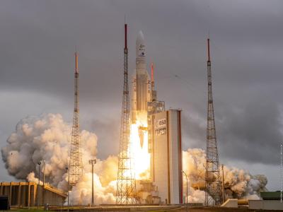  In dieser Rakete machte sich das Weltraum-Teleskop auf den Weg. Foto: Jm Guillon/ESA/AP/dpa 