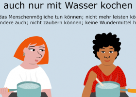 德语谚语：auch nur mit Wasser kochen
